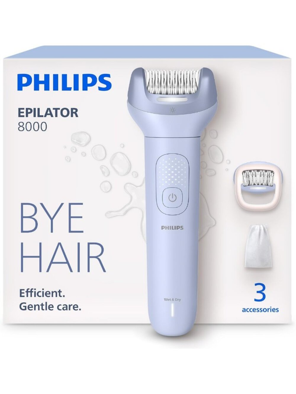 Cordless Wet & Dry Electric Epilator for Legs & Body, 60 Min Runtime, 3